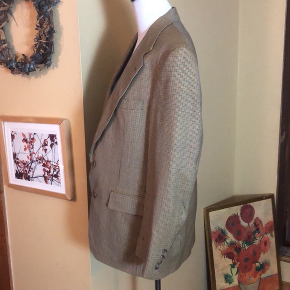 PETERBOROUGH ROW Bloomingdales Size   42R Blazer Coat MicroSquare 100% Pure Wool - Picture 6 of 16